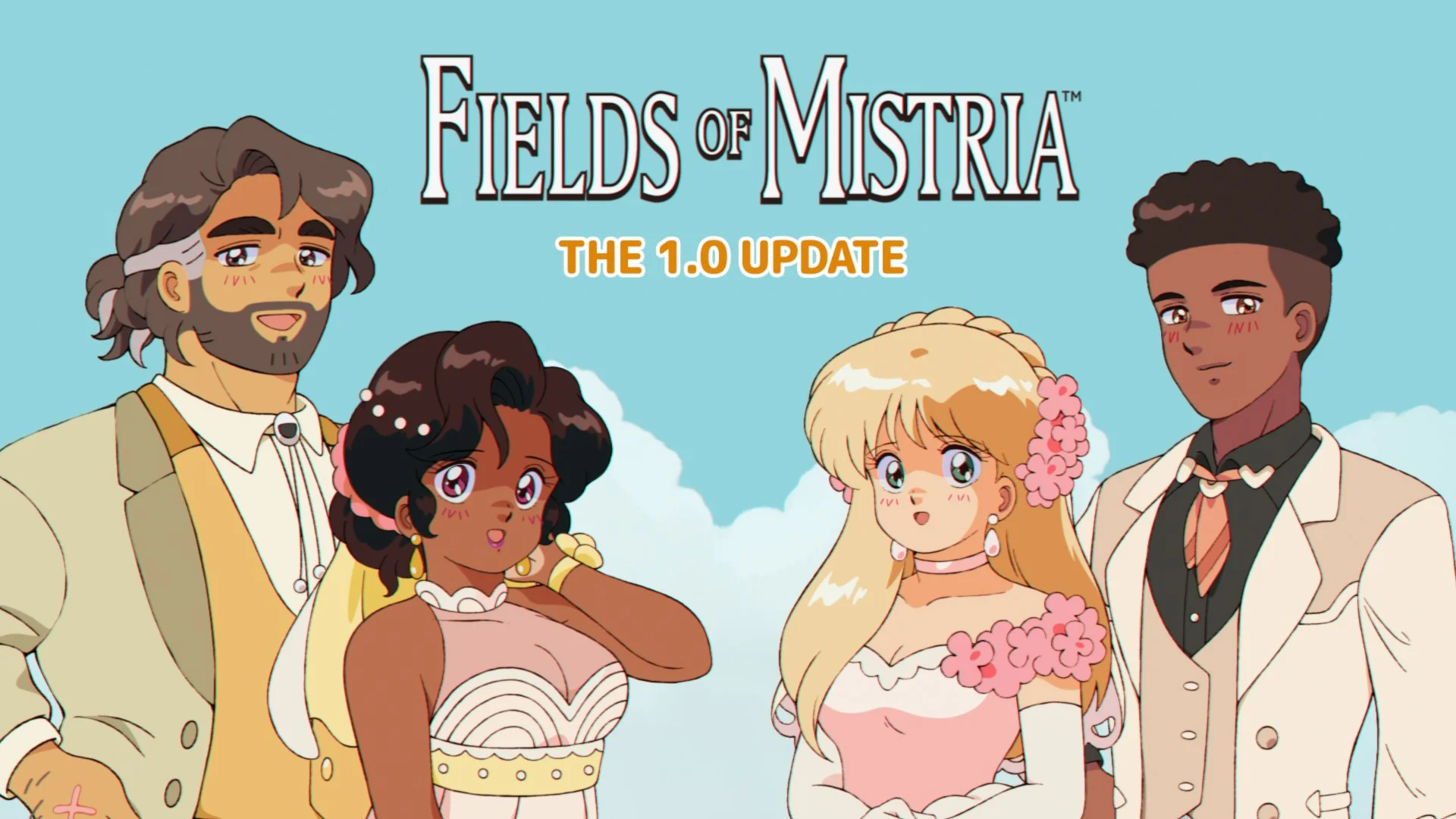 Official artwork for the 1.0 update showing two wedding couples.